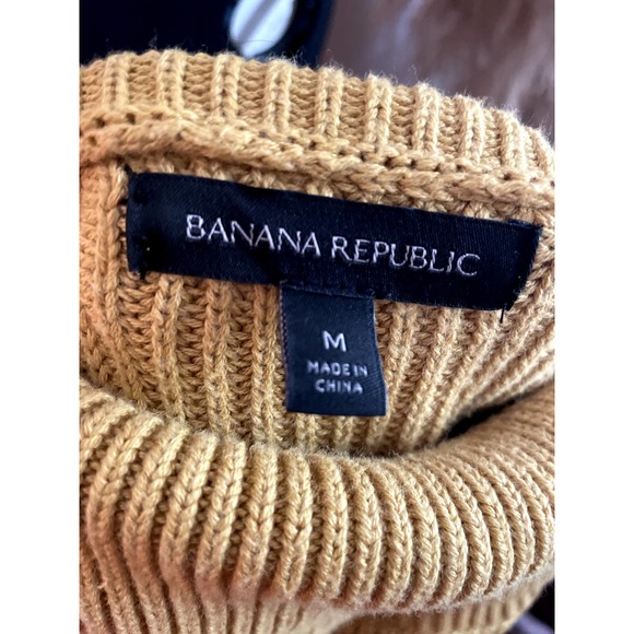 Banana Republic Mustard Yellow Gold Knit Turtleneck Sweater Tunic Size M - Picture 4 of 4